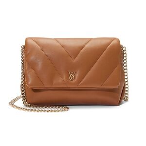 Victoria's Secret Brown Quilted Chain Shoulder Bag
